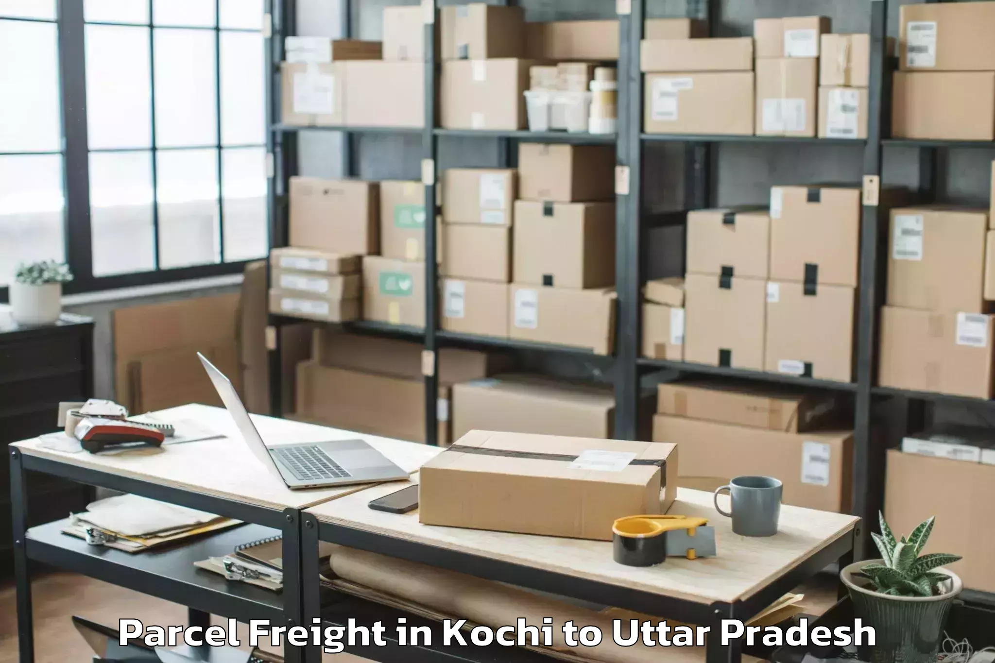 Easy Kochi to Shahganj Parcel Freight Booking